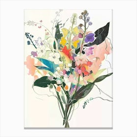 Lily Of The Valley Collage Flower Bouquet Canvas Print