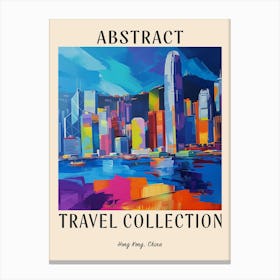Abstract Travel Collection Poster Hong Kong China 3 Canvas Print