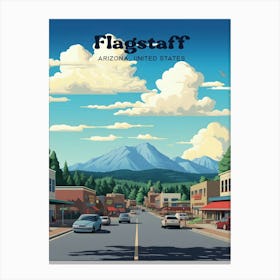 Flagstaff Arizona United States Adventure Travel Art Illustration Canvas Print