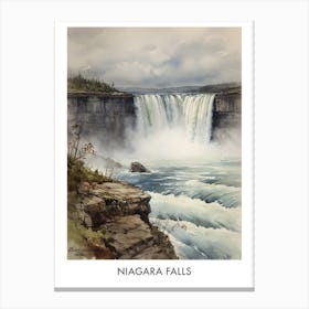 Niagara Falls Watercolor 2travel Poster Canvas Print
