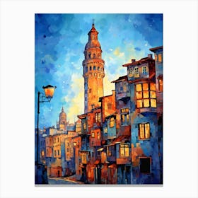Galata Tower Pixel Art 10 Canvas Print