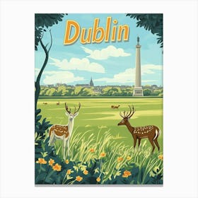 Aihrgdesign A Mid Century Modern Travel Poster For Dublin 2 Canvas Print