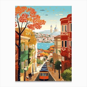 Istanbul In Autumn Fall Travel Art 2 Canvas Print