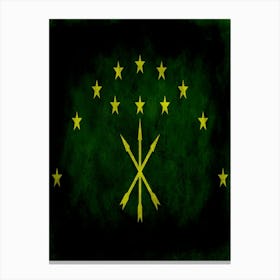 Adygea Flag Texture Canvas Print