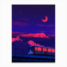 Red Neon Train Canvas Print