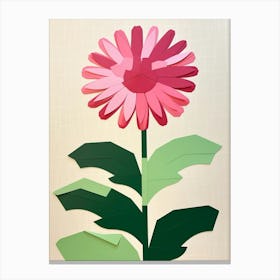 Cut Out Style Flower Art Gerbera Daisy 2 Canvas Print