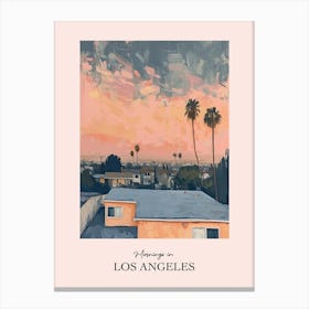 Mornings In Los Angeles Rooftops Morning Skyline 2 Canvas Print
