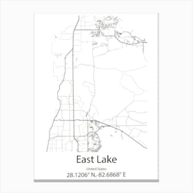 East Lake,United States Minimalist Map Canvas Print