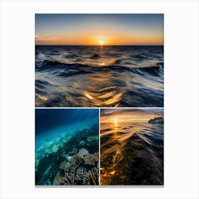 Sunset Over Reef-Reimagined Canvas Print