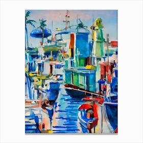 Port Of Santo Domingo Dominican Republic Abstract Block harbour Canvas Print