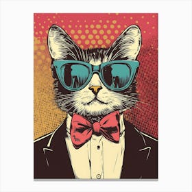 Super Cool Cat Illustration Pop 10 Canvas Print