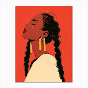 Black Girl With Earrings 1 Canvas Print