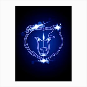 Memphis Grizzlies Neon Canvas Print