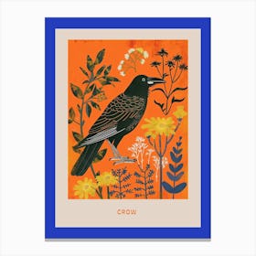 Spring Birds Poster Crow 2 Canvas Print