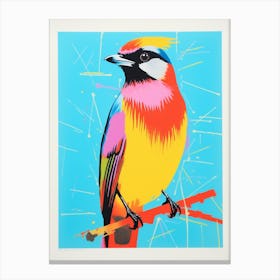 Andy Warhol Style Bird Cedar Waxwing 1 Canvas Print