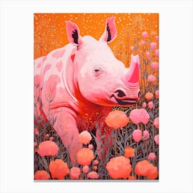 Pink Abstract Geometric Rhino 2 Canvas Print