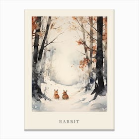Winter Watercolour Rabbit 2 Poster Canvas Print