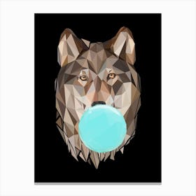 Wolf Chewing Bubble Gum 1 Canvas Print