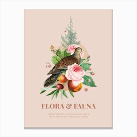 Flora & Fauna with Turtledove Canvas Print