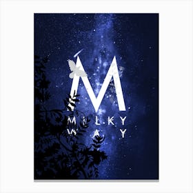 Milky Way - Starry Night and Moon #14 Canvas Print