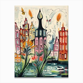 Amsterdam, Flower Collage 7 Canvas Print