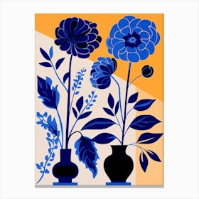 Blue Flower Illustration Calendula 3 Canvas Print