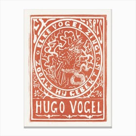 Ex Libris Of Hugo Vogel (1896), Theo Van Hoytema Canvas Print