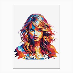 Taylor Swift 03 Portrait Music Icon WPAP Pop Art Style Canvas Print