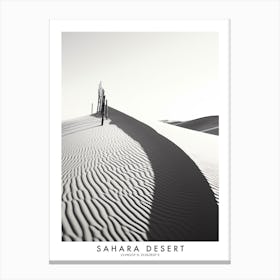 Poster Of Sahara Desert, Black And White Analogue Photograph 3 Canvas Print