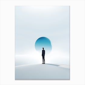 Man Standing In The Snow Canvas Print