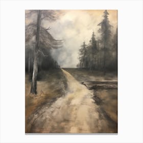 Old Forest Road Painting Canvas Print