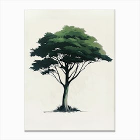 Hemlock Tree Pixel Illustration 3 Canvas Print