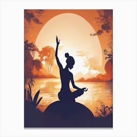 Yoga faceless Art Canvas Print