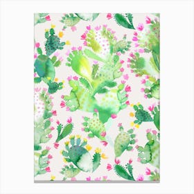 Succulent Cactus Soft Pink Canvas Print