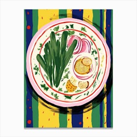A Plate Of Carrots, Top View Food Illustration 4 Canvas Print