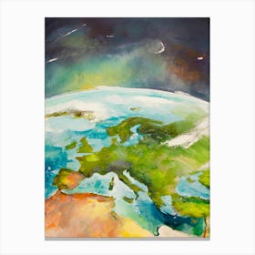 Distant View Of Earth As Seen From Space Canvas Print