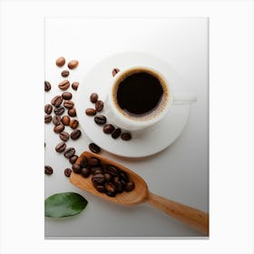Coffee And Coffee Beans - coffee vintage poster, coffee poster Canvas Print