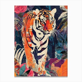 Kitsch Tiger Collage Canvas Print