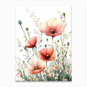 Watercolor Poppies 2 Canvas Print