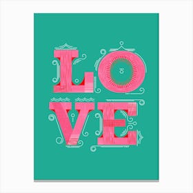 Love Typography Canvas Print