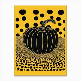 Pumpkin On Polka Dots 45 Canvas Print