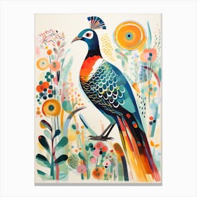 Bird Painting Collage Pheasant 2 Canvas Print