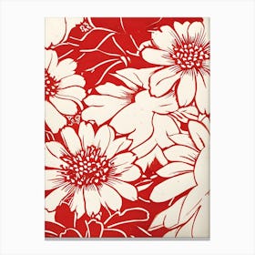 Red And White Flowers 5 Canvas Print