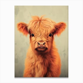 Illustrative Portrait Of Baby Cow Canvas Print