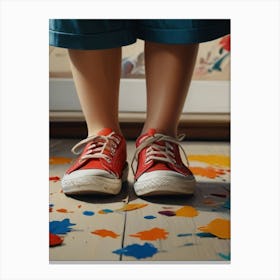 Red Shoes On The Floor Canvas Print