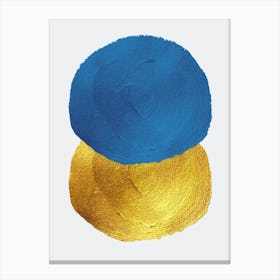 Gold And Indigo Circles Canvas Print