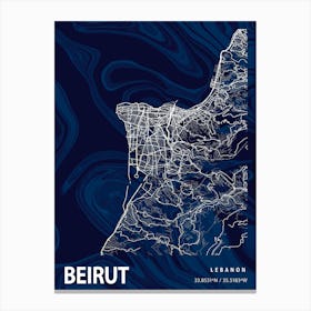 Beirut Crocus Marble Map Canvas Print