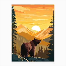 Bear In The Mountains 2 Canvas Print