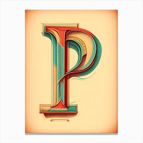P, Letter, Alphabet Vintage Sketch 1 Canvas Print