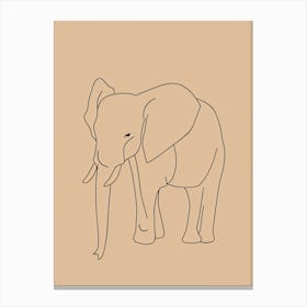 Elephant - Boho, Line Art 15 Canvas Print